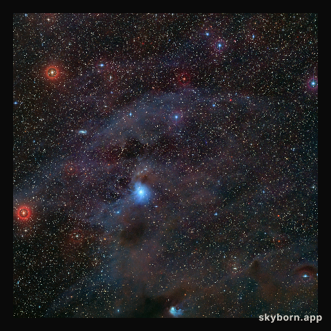 Location in the sky of the rogue planet Cha 1107-7626 (visible light)