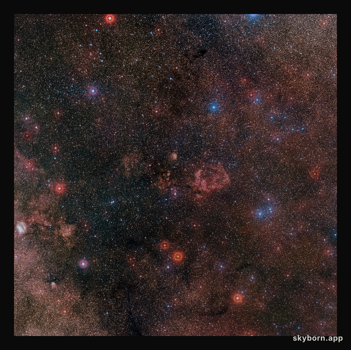 Wide-field view around the RCW 94/95 nebulae