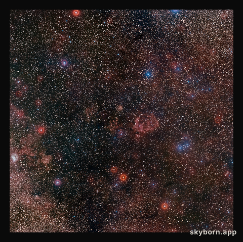 Wide-field view around the RCW 94/95 nebulae