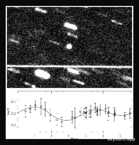 First rotation period of a Kuiper Belt Object measured
