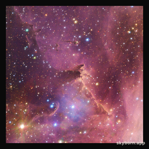 Lost in a giant stellar nursery