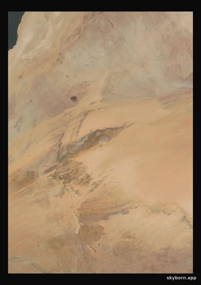 The Earth on 11 March 2000 · Eye of the Sahara, Mauritania