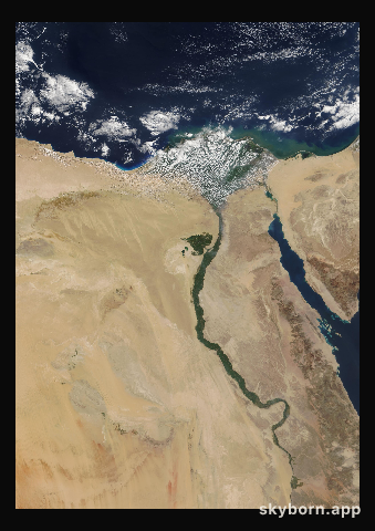 The Earth on 12 March 2000 · Nile Delta and Sinai