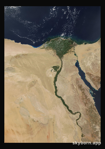 The Earth on 16 March 2000 · Nile Delta and Sinai