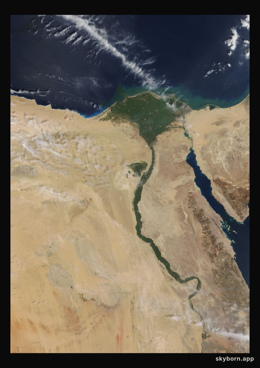 The Earth on 28 March 2000 · Nile Delta and Sinai