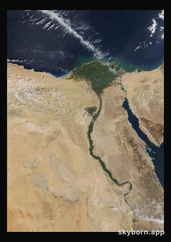 The Earth on 28 March 2000 · Nile Delta and Sinai