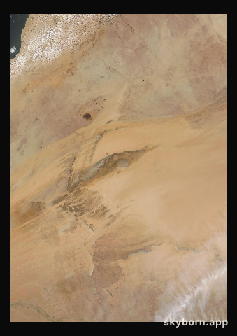 The Earth on 3 April 2000 · Eye of the Sahara, Mauritania