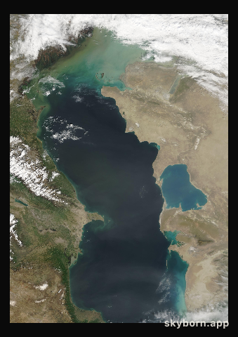 The Earth on 16 April 2000 · Caspian Sea