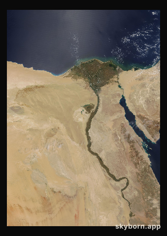 The Earth on 8 May 2000 · Nile Delta and Sinai