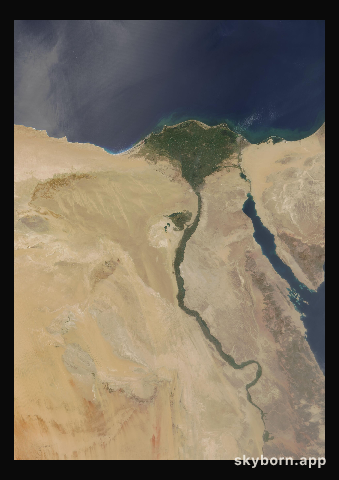 The Earth on 2 July 2000 · Nile Delta and Sinai