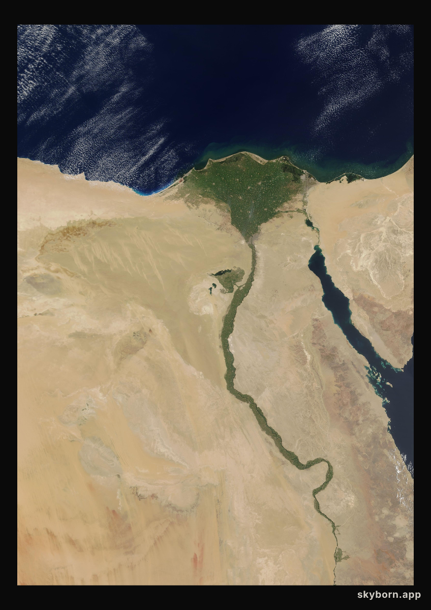 The Earth on 17 July 2000 · Nile Delta and Sinai
