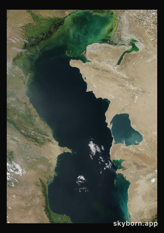 The Earth on 20 July 2000 · Caspian Sea
