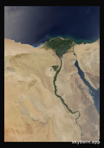 The Earth on 25 July 2000 · Nile Delta and Sinai