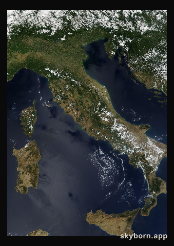 The Earth on 29 July 2000 · Italy and the Adriatic