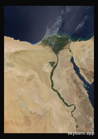 The Earth on 21 August 2000 · Nile Delta and Sinai