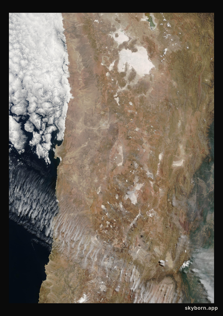 The Earth on 2 October 2000 · Atacama and the Andes