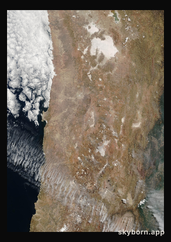 The Earth on 2 October 2000 · Atacama and the Andes