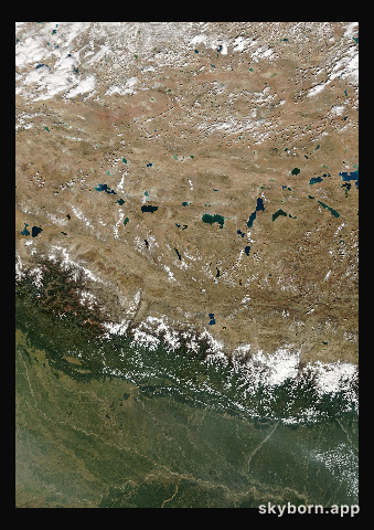 The Earth on 14 October 2000 · Himalaya and Tibet
