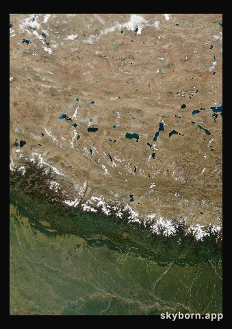 The Earth on 16 October 2000 · Himalaya and Tibet