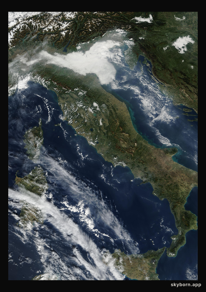 The Earth on 24 October 2000 · Italy and the Adriatic