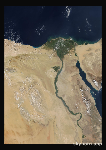 The Earth on 16 November 2000 · Nile Delta and Sinai