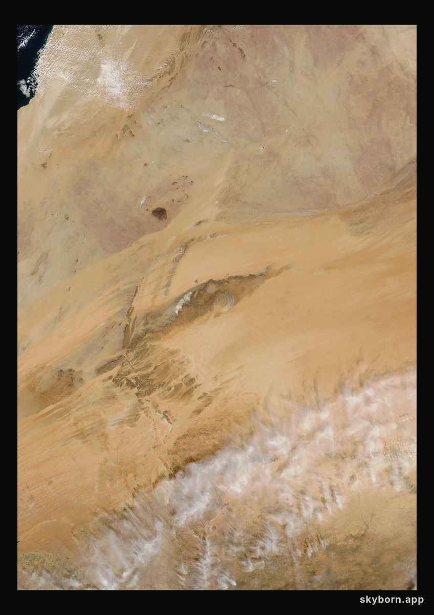 The Earth on 24 November 2000 · Eye of the Sahara, Mauritania
