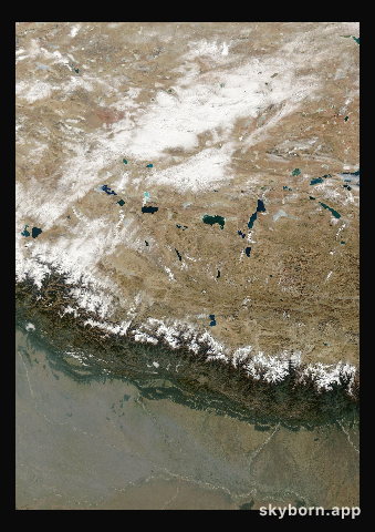 The Earth on 3 December 2000 · Himalaya and Tibet
