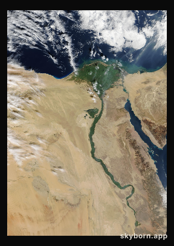 The Earth on 16 December 2000 · Nile Delta and Sinai