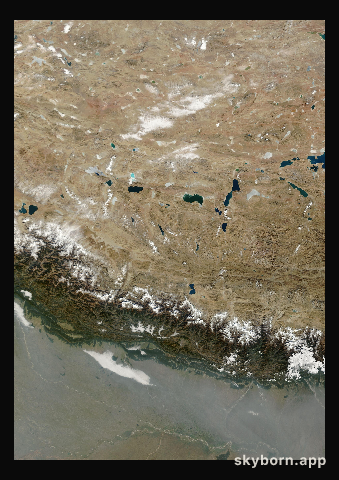 The Earth on 19 December 2000 · Himalaya and Tibet