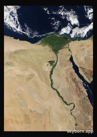 The Earth on 22 December 2000 · Nile Delta and Sinai