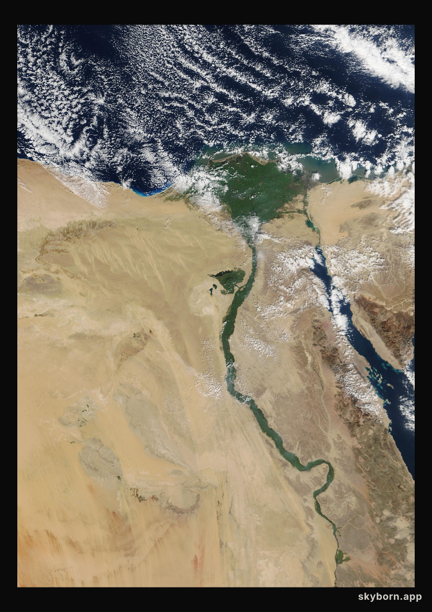 The Earth on 25 December 2000 · Nile Delta and Sinai