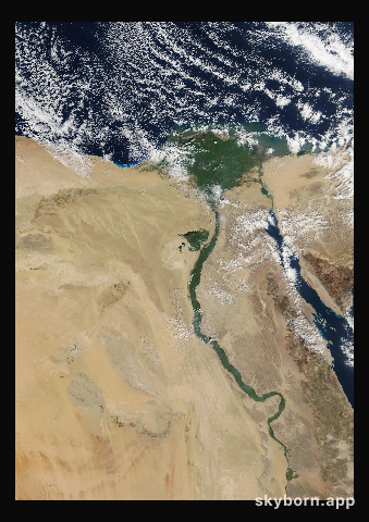 The Earth on 25 December 2000 · Nile Delta and Sinai