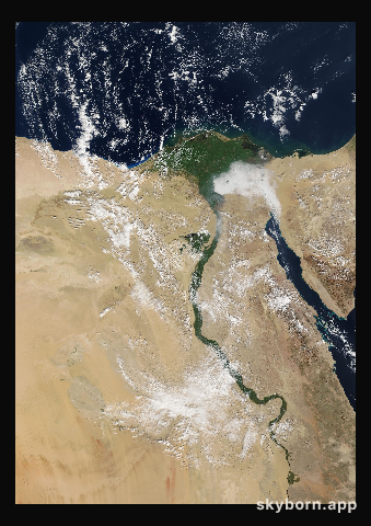 The Earth on 7 January 2001 · Nile Delta and Sinai