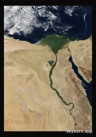 The Earth on 14 January 2001 · Nile Delta and Sinai