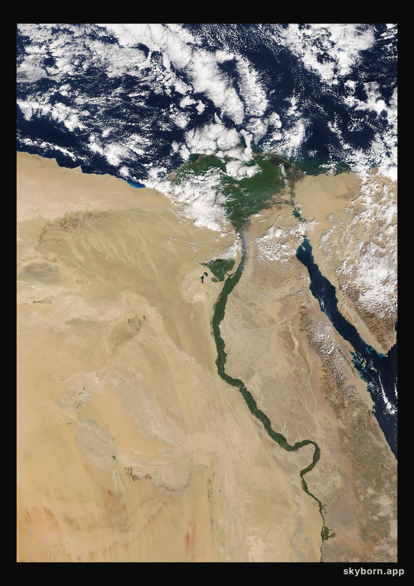 The Earth on 23 January 2001 · Nile Delta and Sinai
