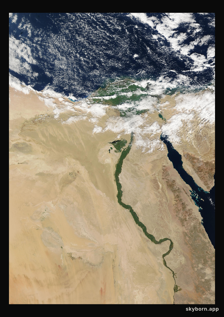 The Earth on 25 January 2001 · Nile Delta and Sinai