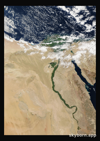The Earth on 25 January 2001 · Nile Delta and Sinai
