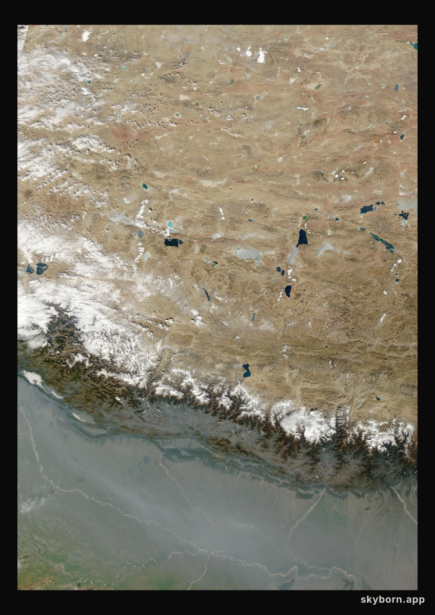 The Earth on 29 January 2001 · Himalaya and Tibet