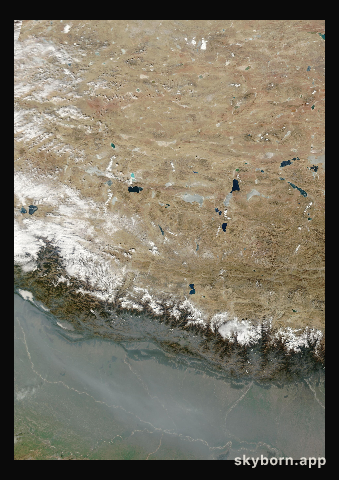 The Earth on 29 January 2001 · Himalaya and Tibet