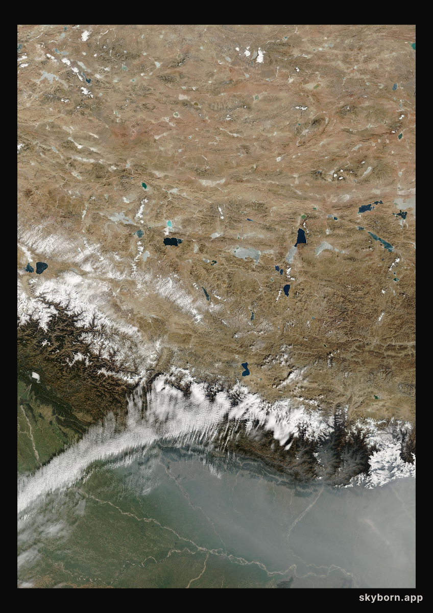 The Earth on 1 February 2001 · Himalaya and Tibet