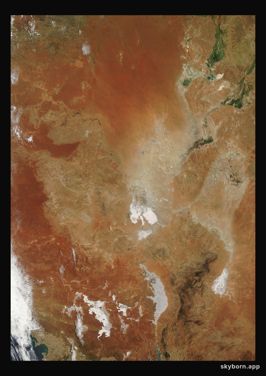 The Earth on 2 February 2001 · Lake Eyre, Australia