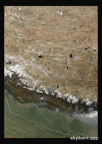 The Earth on 3 February 2001 · Himalaya and Tibet