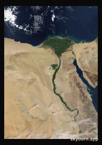 The Earth on 11 February 2001 · Nile Delta and Sinai