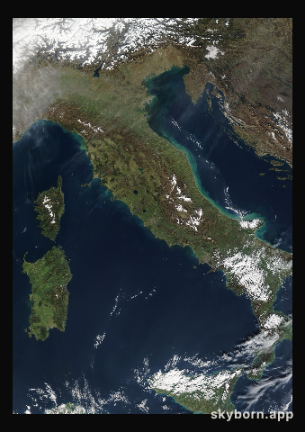 The Earth on 12 February 2001 · Italy and the Adriatic