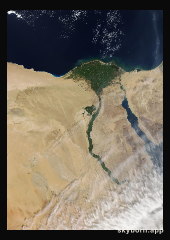 The Earth on 13 February 2001 · Nile Delta and Sinai