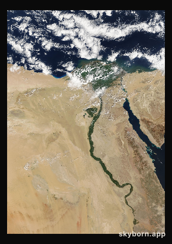 The Earth on 15 February 2001 · Nile Delta and Sinai