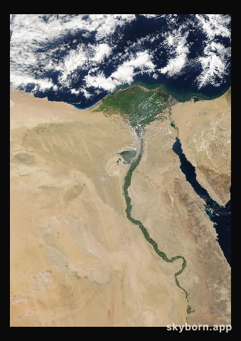 The Earth on 19 February 2001 · Nile Delta and Sinai