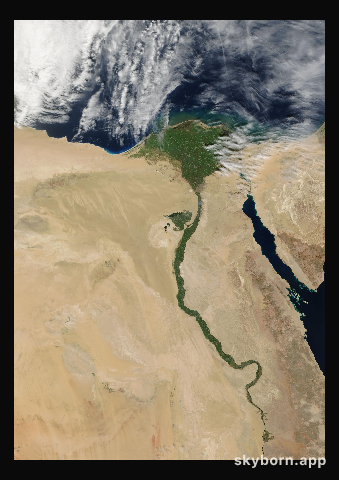 The Earth on 26 February 2001 · Nile Delta and Sinai
