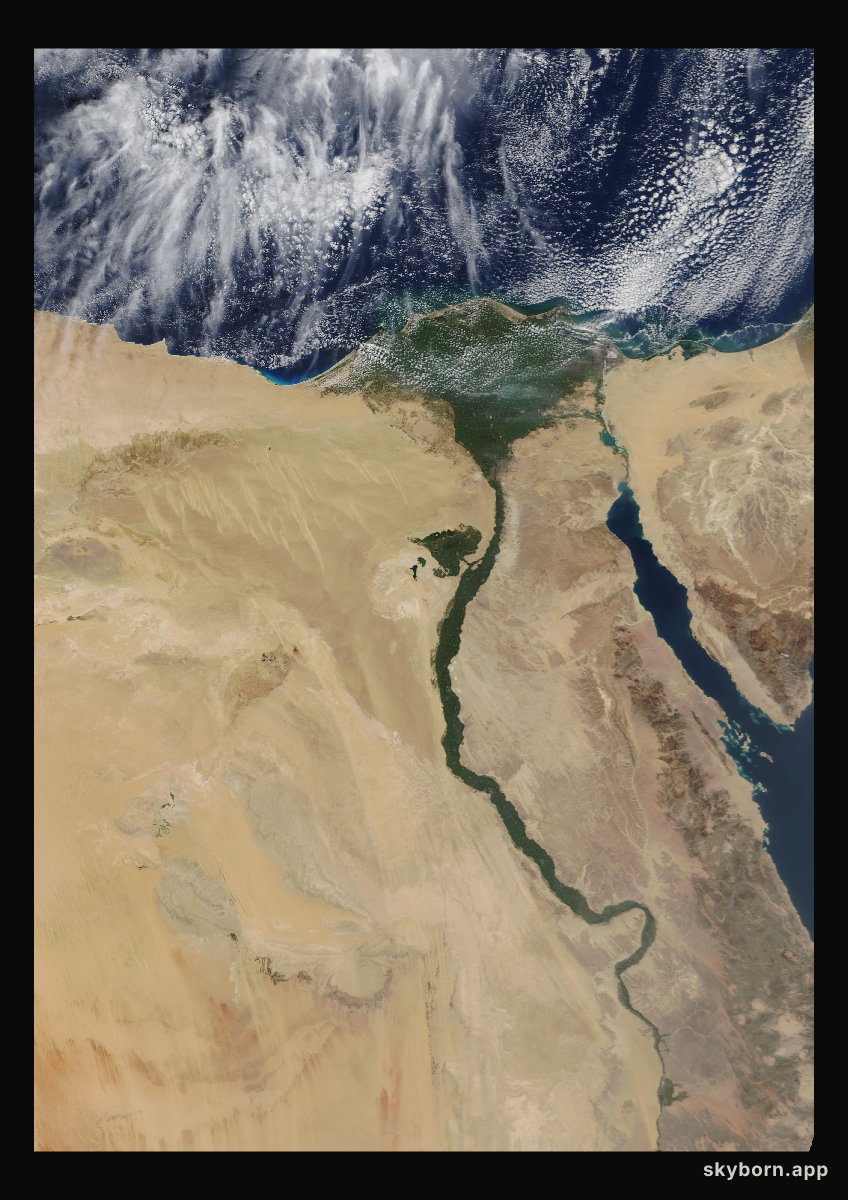 The Earth on 22 March 2001 · Nile Delta and Sinai