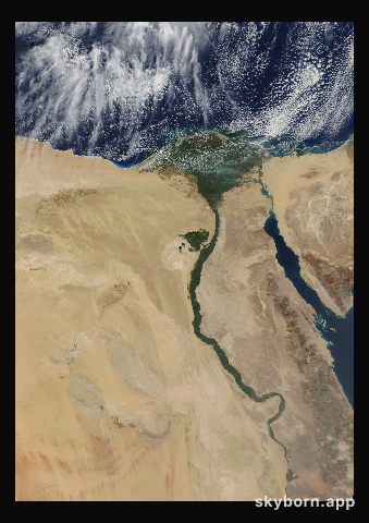The Earth on 22 March 2001 · Nile Delta and Sinai
